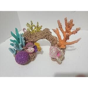 Aquarium REEF Rocks, Fake PLANTS Fish Ornament Good Condition.